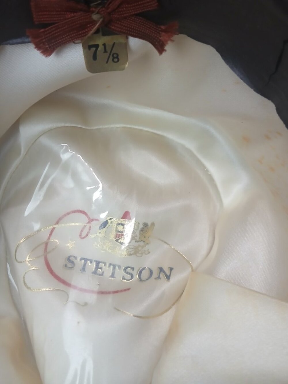Stetson Rancher Swede Rust Brown 7-1/8 Satin lining 5"Crown Western (H7-1/8) - Picture 7 of 9